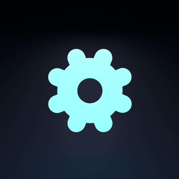 Gear icon 3d render illustration