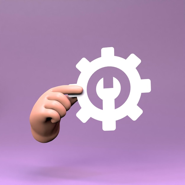 gear icon 3d render illustration