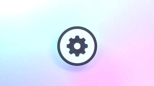 Photo gear icon 3d render illustration