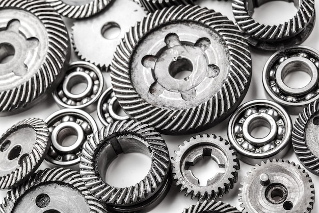 gear metal wheels, isolated on white background