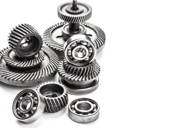 gear metal wheels isolated on white background