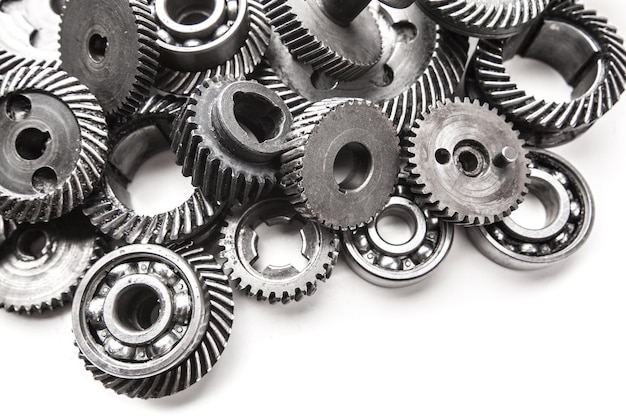 gear metal wheels isolated on white background