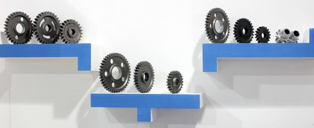 Gear wheels for display on rack