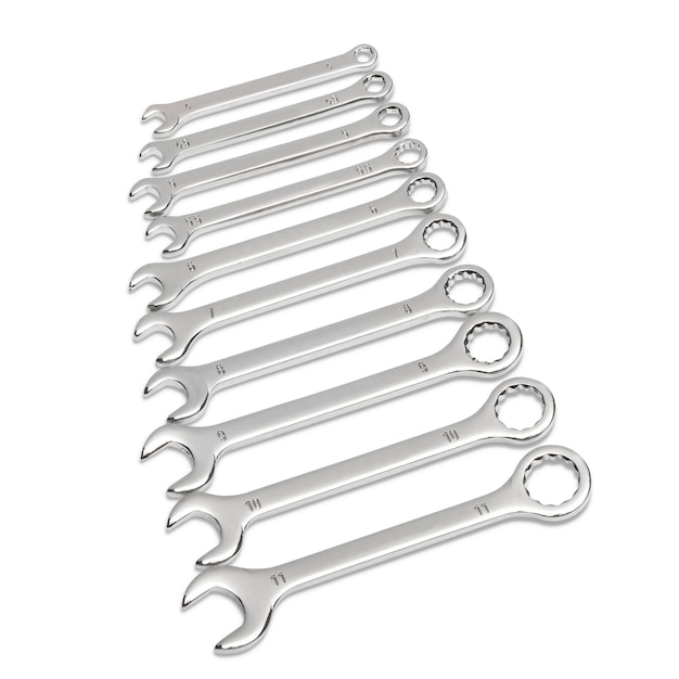 Gear wrench on white background