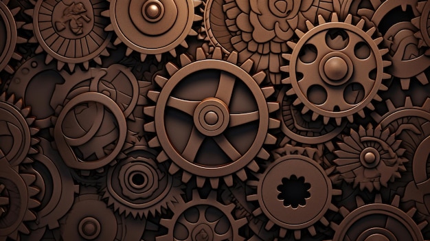 Gears Background in Mocha color