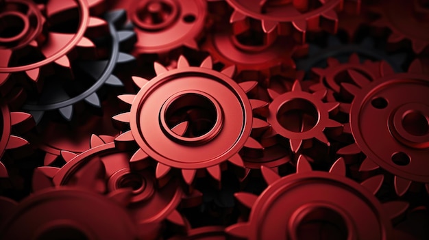 Gears Background in Red color