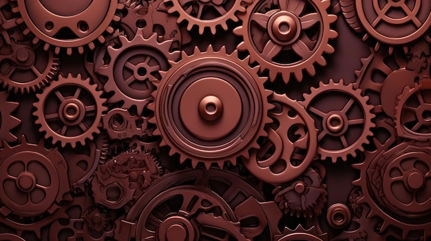 Gears Background in Rosewood color