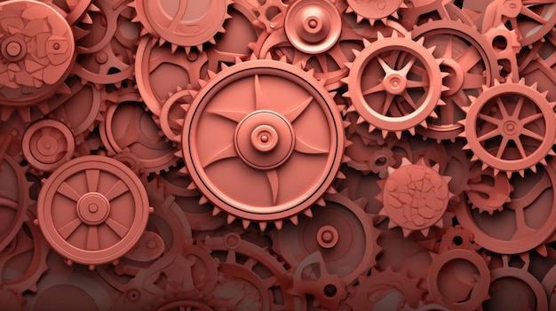 Gears Background in Salmon color