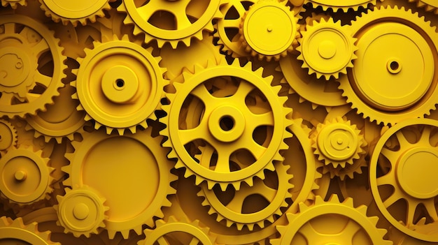 Gears Background in Yellow color