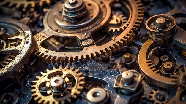 Gears on a clock that says'the word machine