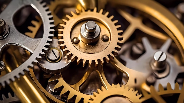 Gears on a clock that says'the word machine