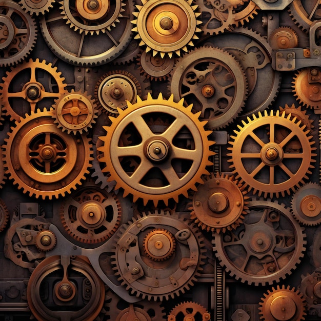 Photo gears and cogwheels on a dark background