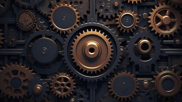 Gears machine background AI generated Image