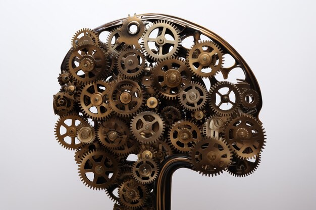 gears in the shape of a human head generative ai