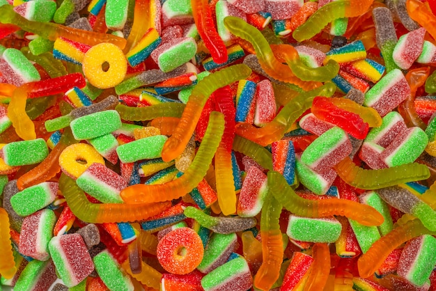 Geassorteerde smakelijke gummy snoepjes