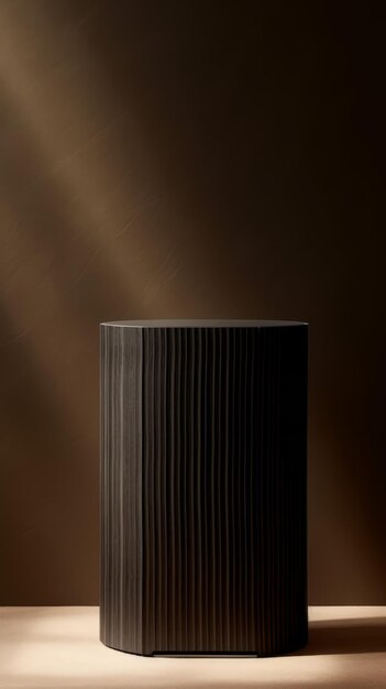 Geavanceerd zwart houten cilindrisch podium voor luxe tentoonstellingen