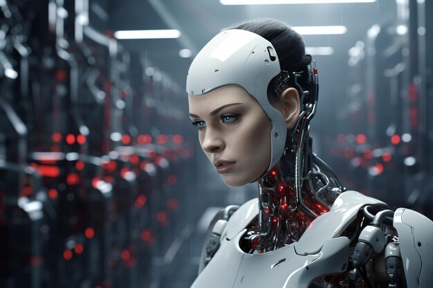 Geavanceerde humanoïde robots die complexe generatieve AI uitvoeren