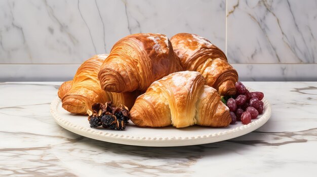 Foto gebak en croissants