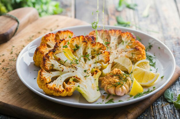 Gebakken bloemkoolsteaks met kruiden en specerijen