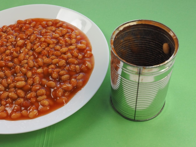 Gebakken bonen eten