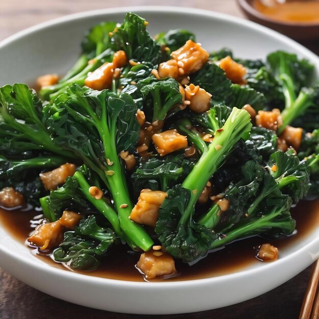 Gebakken Chinese broccoli in oestersaus