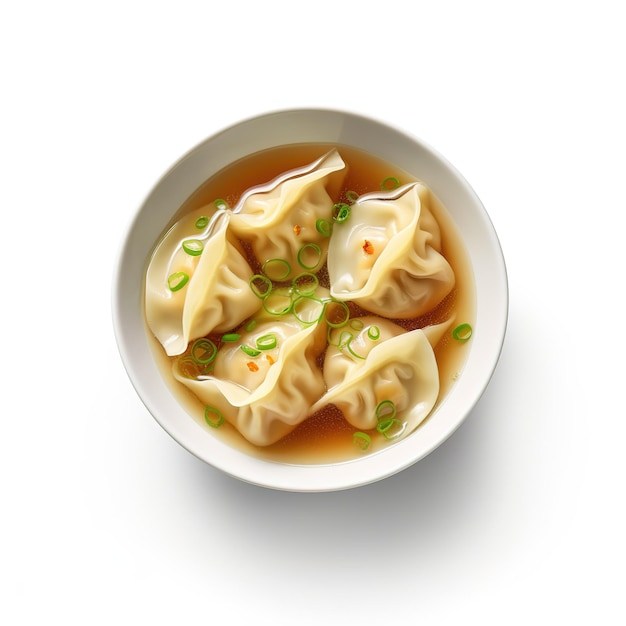 Gebakken dumplings gyoza met sojasaus en eetstokjes selectieve aandacht