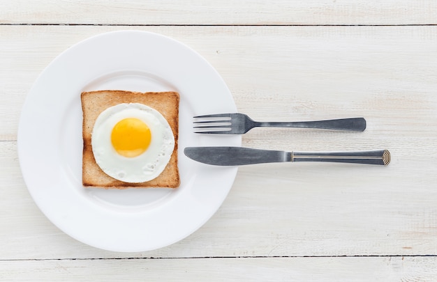 Gebakken ei op toast