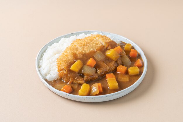 gebakken varkenskotelet curry met rijst - Japans eten