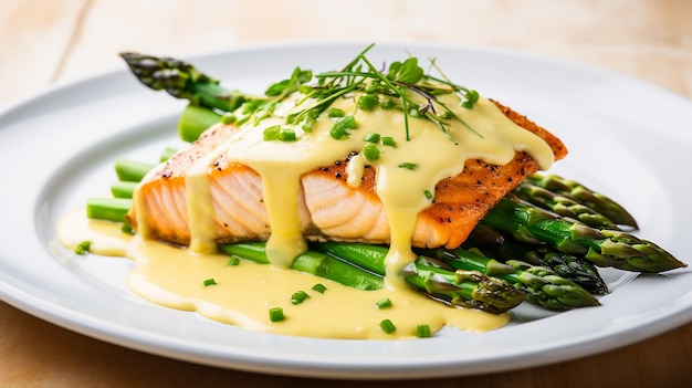 Gebakken Zalm Met Asperges En Hollandaisesaus