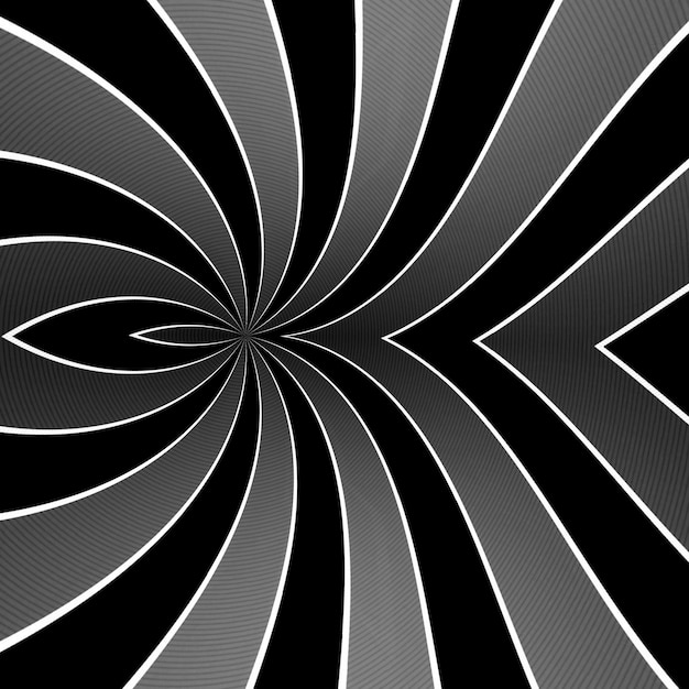 Gebogen achtergrond van grijze lijnen. Flexibele gedraaide geometrische strepen, volumineuze rechte plooien. Grijze chromen strepen met variabele breedte. Moderne abstracte creatieve achtergrond