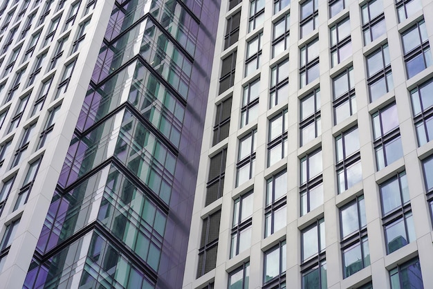 Gebouw raam close-up Moderne appartementsgebouwen in nieuwe wijk Texture