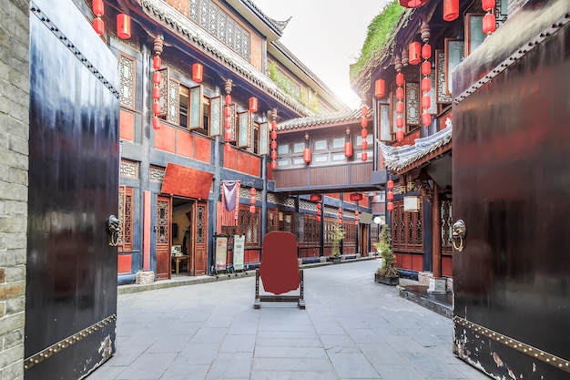 Gebouwen en straten in Chinese stijl