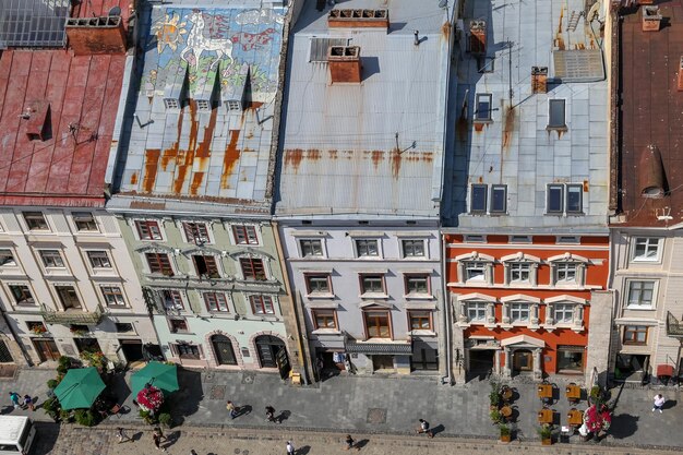 Gebouwen in Marktplein Lviv, Oekraïne