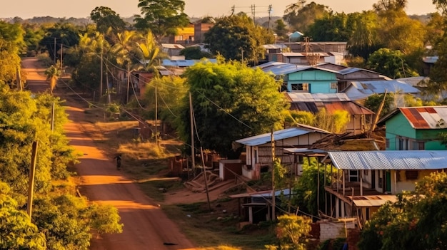 Gebouwenhuizen en vegetatie in Posadas Argentinië