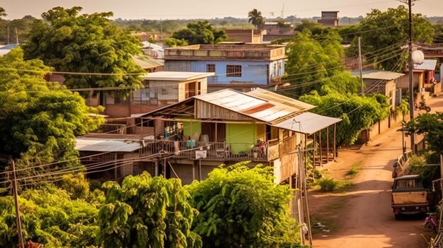 Gebouwenhuizen en vegetatie in Posadas Argentinië