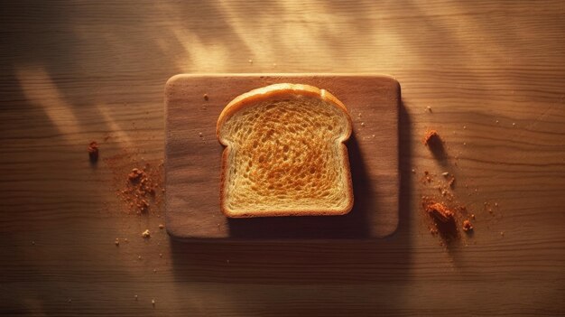 Gebraden brood op een houten tafel