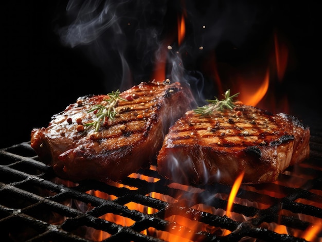 Gebraden rundvlees steaks met chili en zout