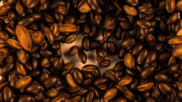 Gebrande koffiebonen achtergrond Koffie Achtergrond 3d illustratie
