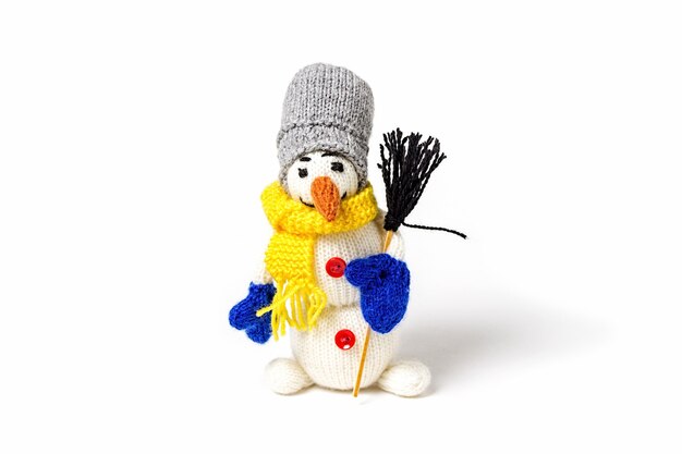 Gebreide handgemaakte Amigurumi speelgoed sneeuwpop