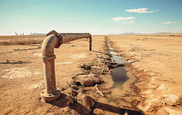 Gebrek aan water Nabewerkte AI-gegenereerde afbeelding