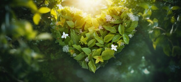 Gebruik natuurlijke elementen zoals bladeren of bloemen gerangschikt