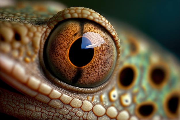 Photo gecko baby closeup of the cat's eye