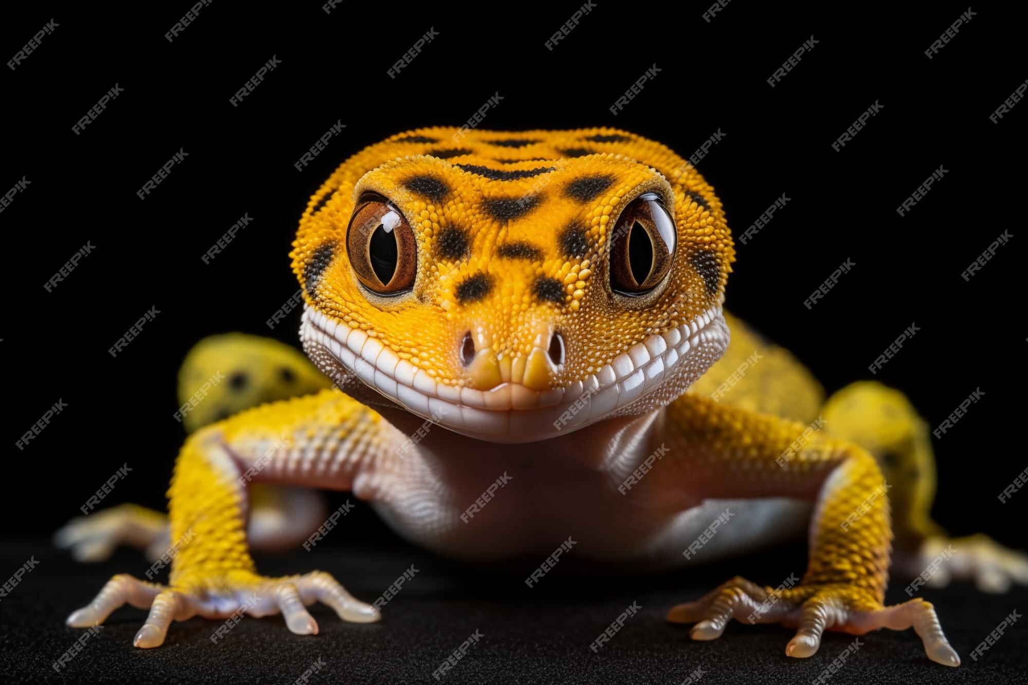 Premium AI Image | Gecko black background