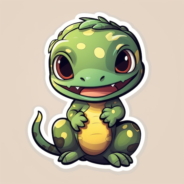 Gecko hatchling sticker Generative AI