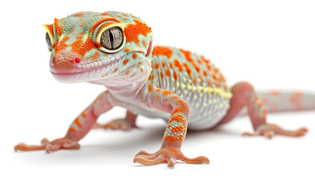 Photo gecko on isolated white background