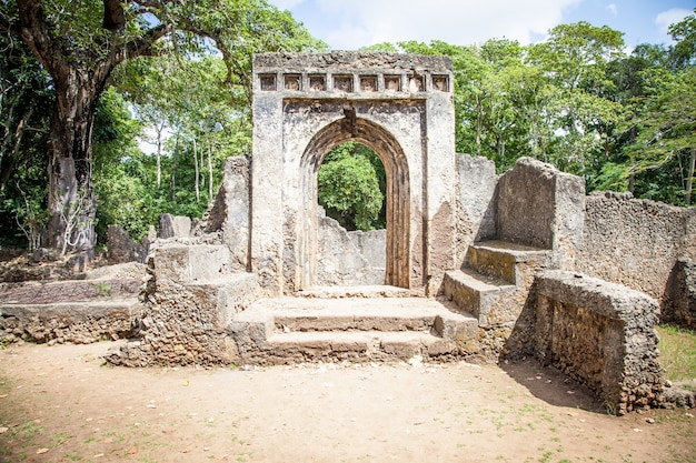 Photo gede ruins in kenya are the remains of a swahili town, typical of most towns along the east african coast