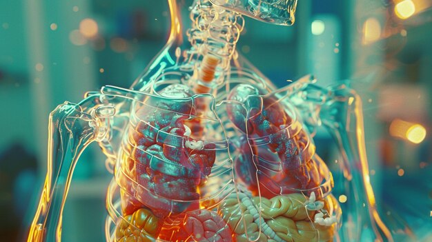 Gedetailleerd anatomisch model met menselijke inwendige organen en spierstructuur voor educatieve pu