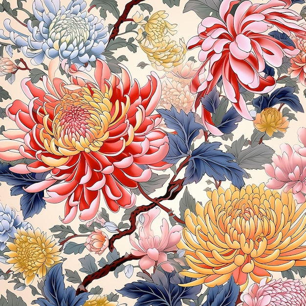 Gedetailleerd Dongbei Delight Chinees bloemdrukpatroon