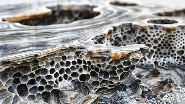 Foto gedetailleerd honingraatpatroon closeup van bijenkorfstructuur natuurgeïnspireerde achtergrond met zeshoekige texturen