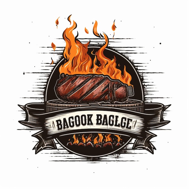 Foto gedetailleerde barbecue logo sjabloon png witte achtergrond